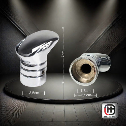 Manopla De Câmbio Alumínio Esportiva Snake Com Ré Cromada