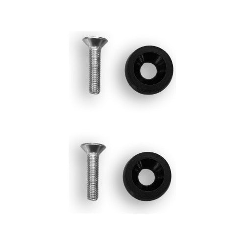 Parafuso De Placa + Tampa De Válvula Moto Redonda - Preto