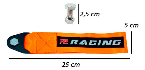 Tow Strap Hook Cinta Reboque Engate Parafusado - Laranja