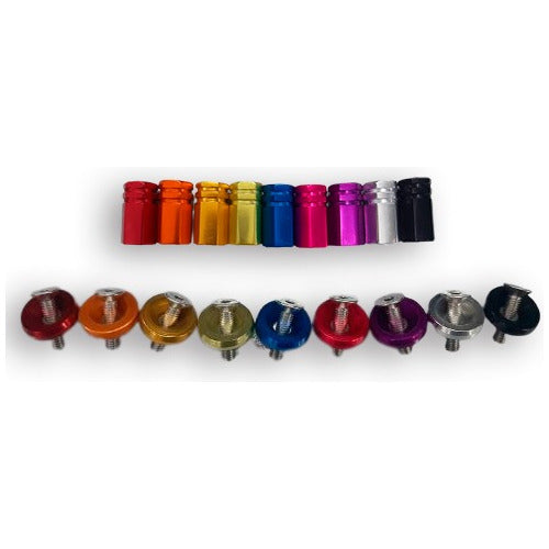 Kit Moto Parafuso De Placa E Tampa Válvula Sextavada - Azul