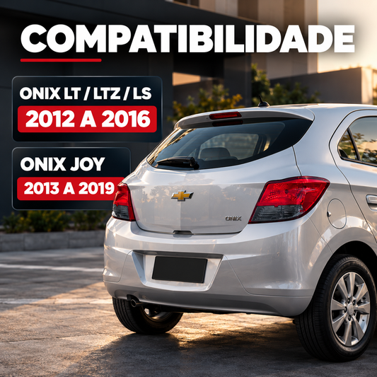Par Lanterna Traseira Onix Lt Ltz 2012 2013 2014 2015 2016 Joy até 2019 - Fumê (Máscara Negra)
