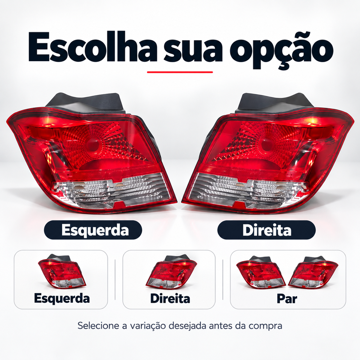 Par Lanterna Traseira Onix Lt Ltz 2012 2013 2014 2015 2016 Joy até 2019 - Cristal