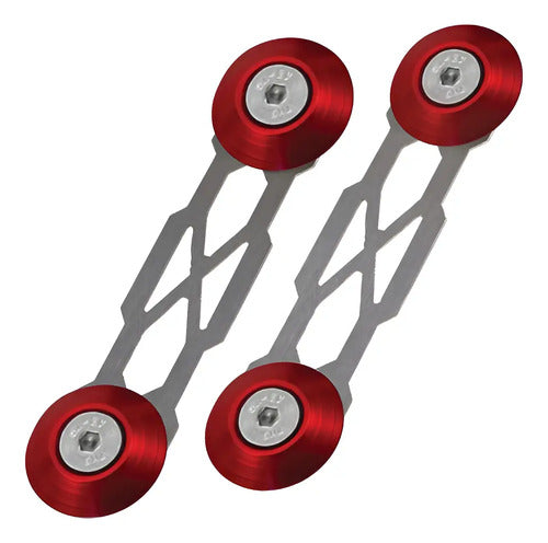 Trava De Para-choque Chapa Prata - Vermelho (decorativa)