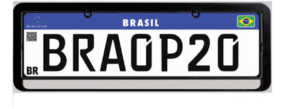 Moldura De Placa Carro -universal Preta Refletiva - Par