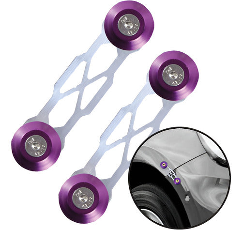 Trava De Para-choque Chapa Prata - Anilha Roxo (decorativa)