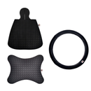 Kit Carro 3 Peças Lixeira Almofada de Pescoço e Capa de Volante Cores Neutras