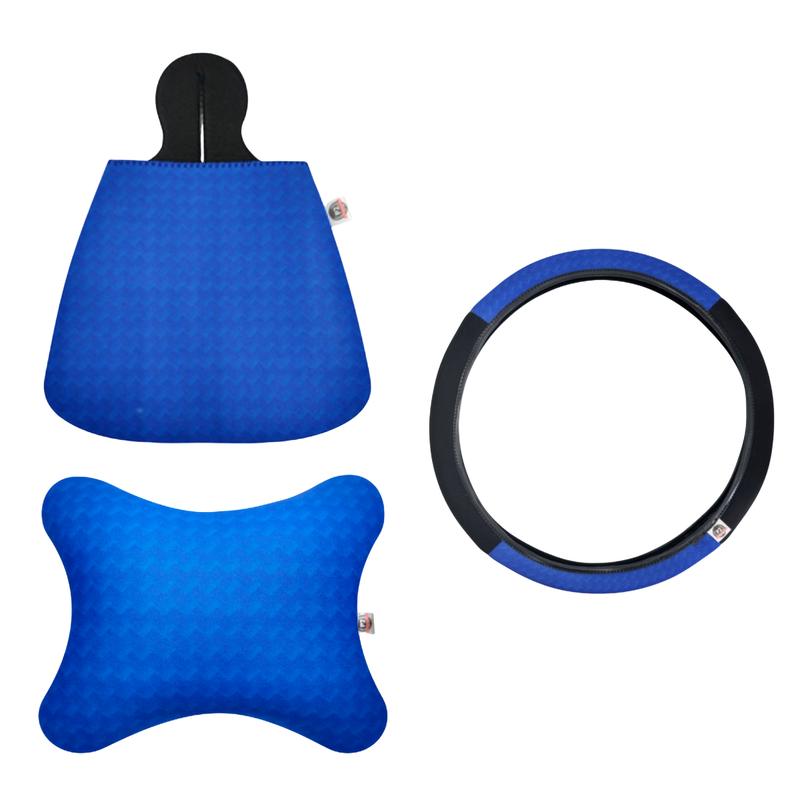 Kit Carro 3 Peças Lixeira Almofada de Pescoço e Capa de Volante Cores Neutras