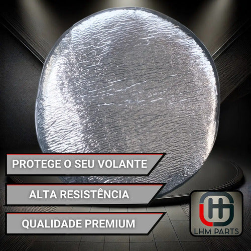 Kit 10un Capa De Volante Metalizada Protetor Solar Carro Prateado