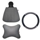 Kit Carro 3 Peças Lixeira Almofada de Pescoço e Capa de Volante Cores Neutras