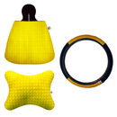 Kit Carro 3 Peças Lixeira Almofada de Pescoço e Capa de Volante Cores Neutras