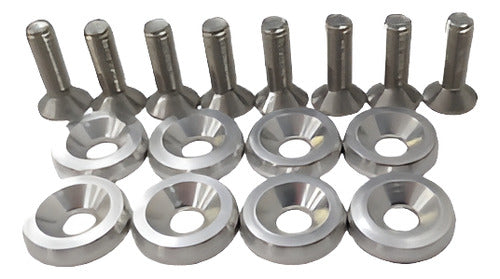 Parafusos Kit Fender Washers 8 Peças E Placa Carro / Moto M6