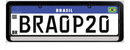 Moldura De Placa Carro -universal Preta Refletiva - Par