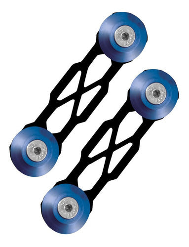 Trava De Para-choque Chapa Preto - Anilha Azul (decorativa)
