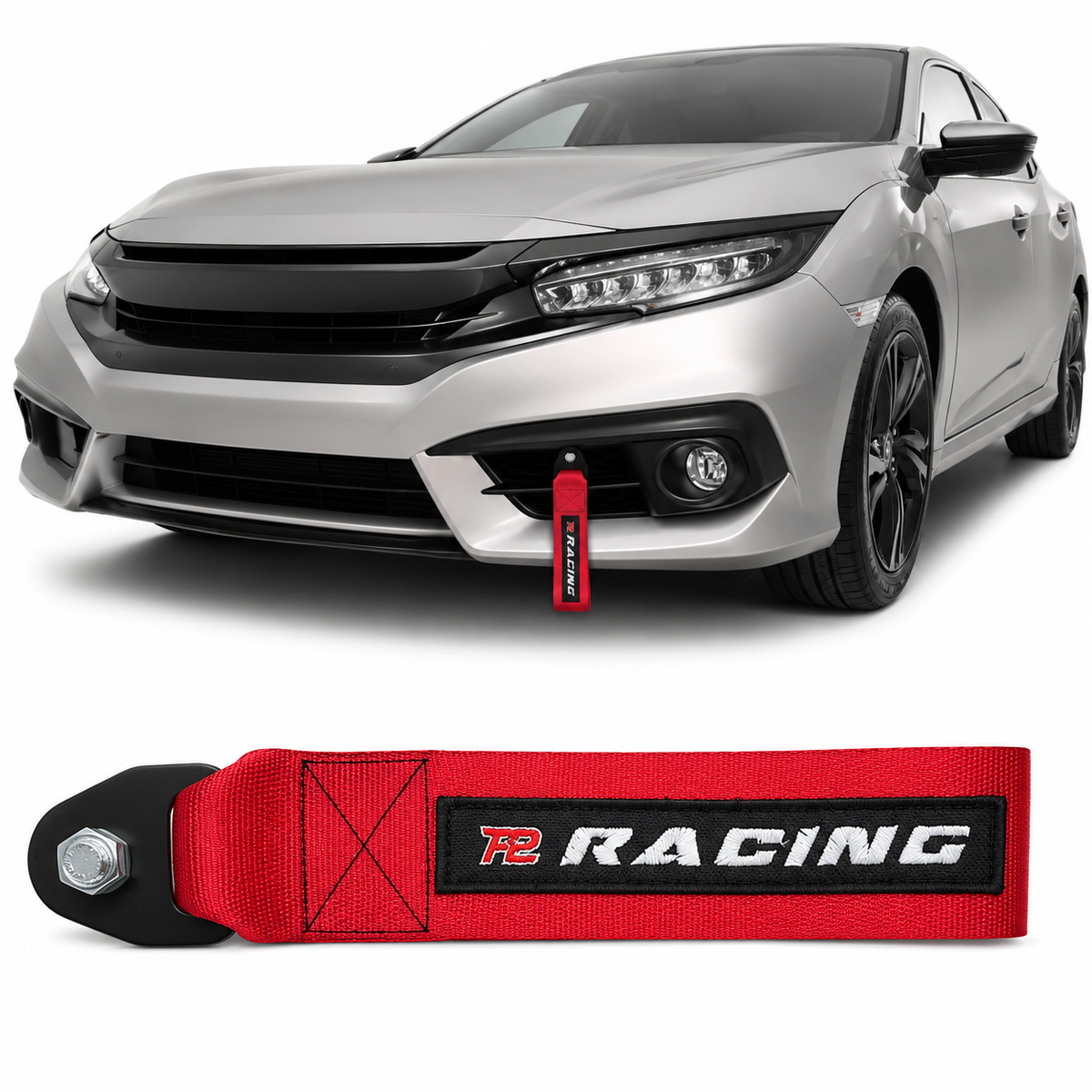 Tow Strap Hook Cinta de Reboque Decorativa Com Engate Parafusado - Várias Cores - P2 Racing