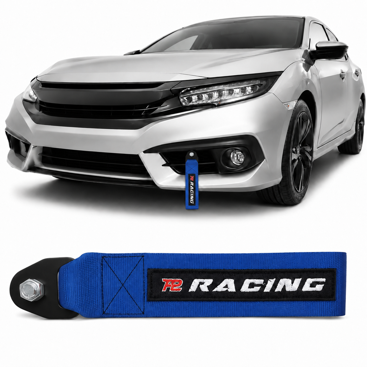 Tow Strap Hook Cinta de Reboque Decorativa Com Engate Parafusado - Várias Cores - P2 Racing
