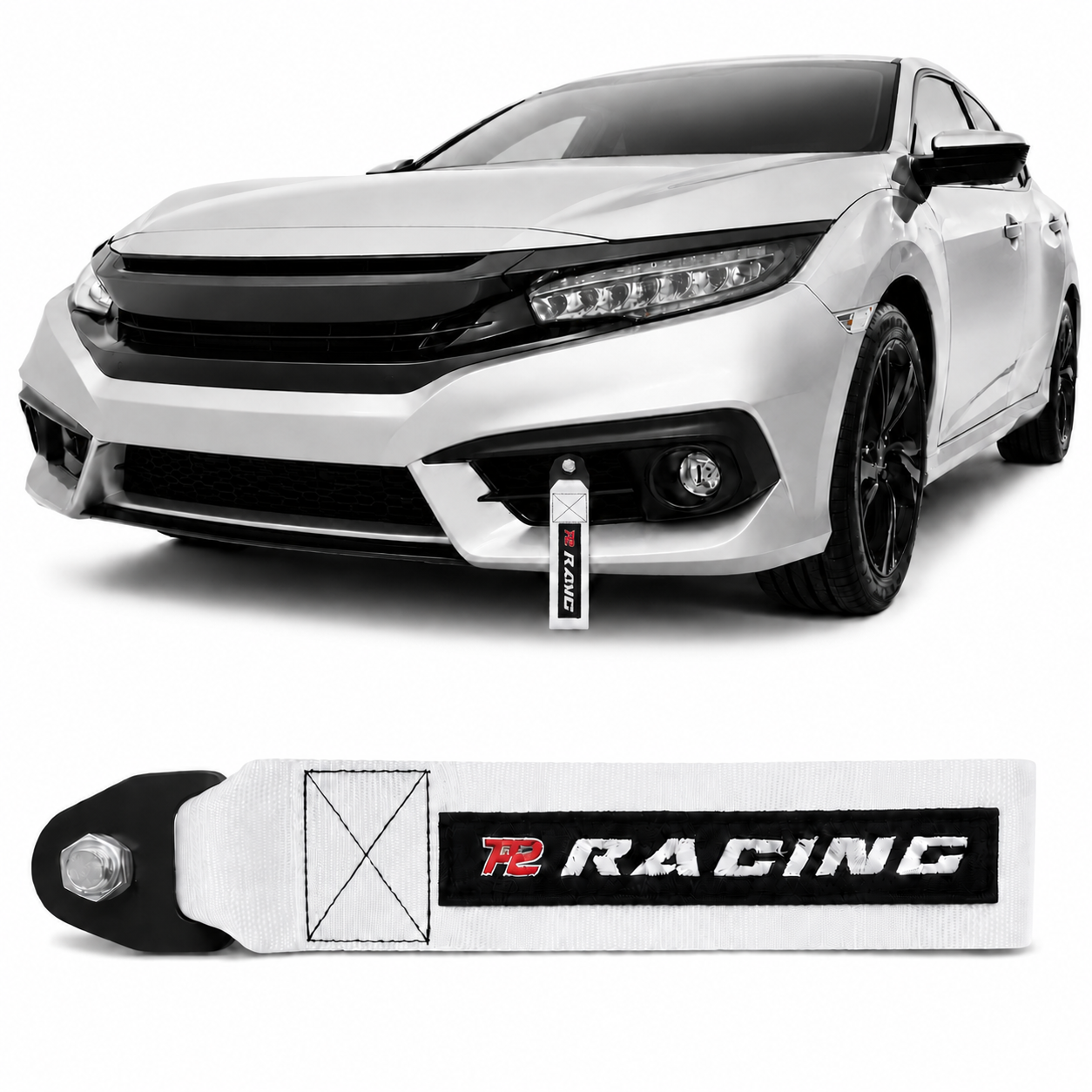 Tow Strap Hook Cinta de Reboque Decorativa Com Engate Parafusado - Várias Cores - P2 Racing