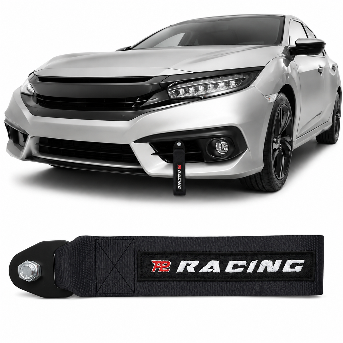 Tow Strap Hook Cinta de Reboque Decorativa Com Engate Parafusado - Várias Cores - P2 Racing