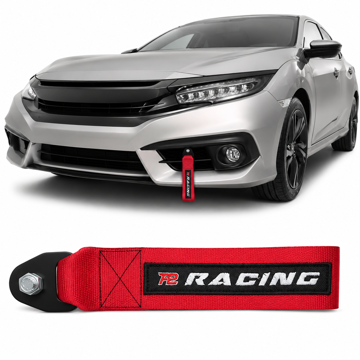 Tow Strap Hook Cinta de Reboque Decorativa Com Engate Parafusado - Várias Cores - P2 Racing