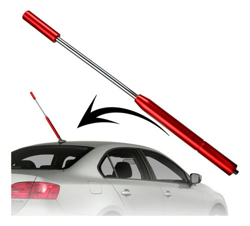 Antena De Teto P/ Carro Universal Haste Alumínio Anodizado
