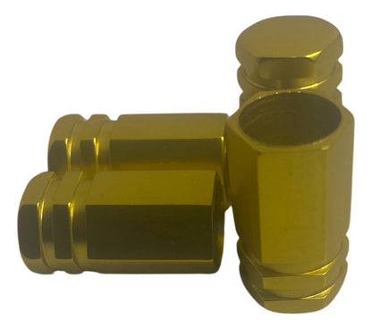 Tampa De Válvula Pneu Carro Sextavada Grande 4pçs - Amarelo