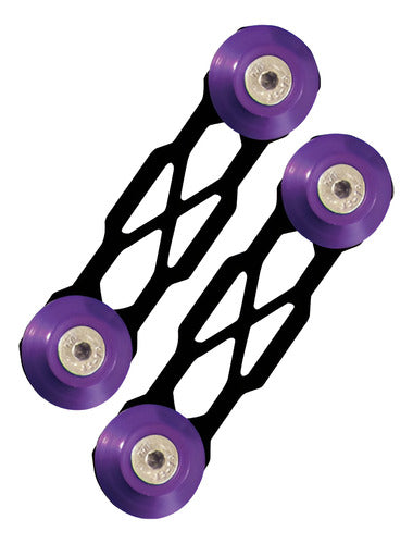 Trava De Para-choque Chapa Preta - Anilha Roxo (decorativa)