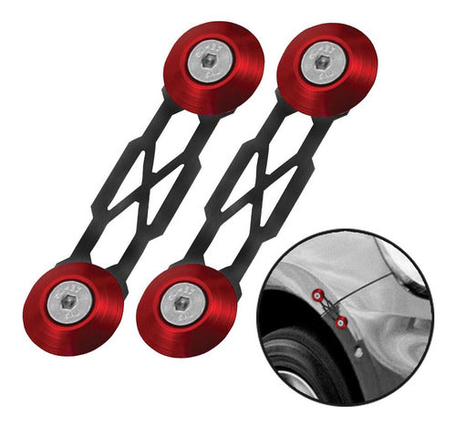 Trava De Para-choque Chapa Preto - Vermelho (decorativa)