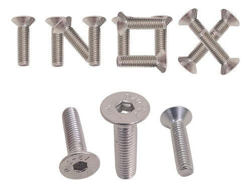 Parafuso Allen Inox Com Cabeça Conica Chata M5 X 10mm 50 Pçs
