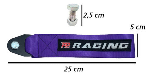 Kit Tow Strap+trava Parachoque+tampa Valvula+parafuso - Roxo