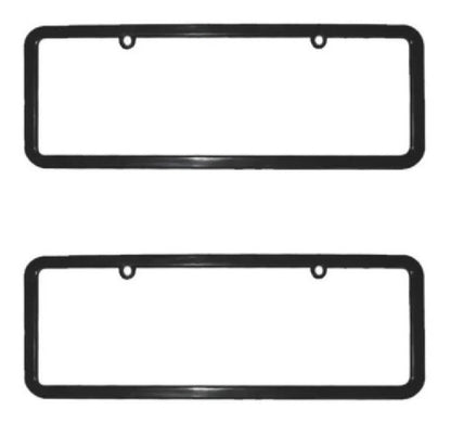 Moldura De Placa Carro Mercosul -universal Preta Lisa - Par