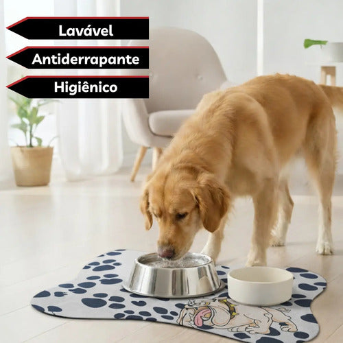 Tapete Comedouro Pet Antiderrapante Americano Cachorro Gato