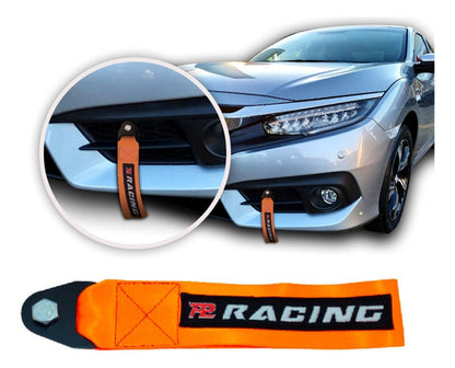 Tow Strap Hook Cinta Reboque Engate Parafusado - Laranja