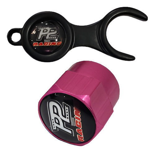 Tampa Bico Valvula Antifurto Pneu Com Chave P2 Racing