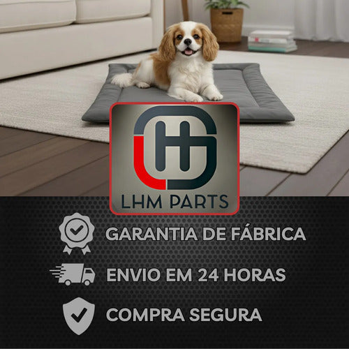 Colchonete Caminha Pet Porte Médio Almofada Cachorro Gato M Cinza Liso