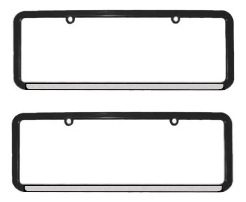 Moldura De Placa Carro -universal Preta Refletiva - Par