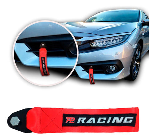 Tow Strap+trava Parachoque+tampa Valvula Red+parafuso - Verm