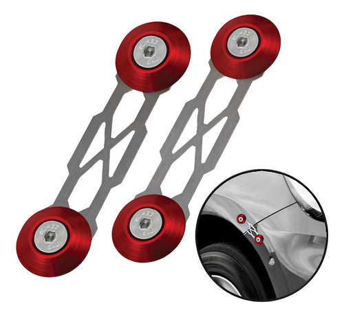 Trava De Para-choque Chapa Prata - Vermelho (decorativa)