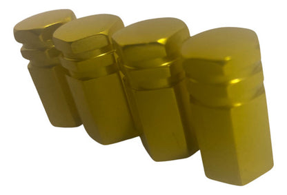 Tampa De Válvula Pneu Carro Sextavada Grande 4pçs - Amarelo