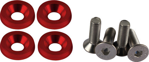 Parafuso / Anilha Placa Carro  Moto Anodizado - Vermelho