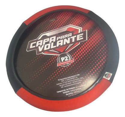 Capa De Volante Em Neoprene Preto - Vermelho