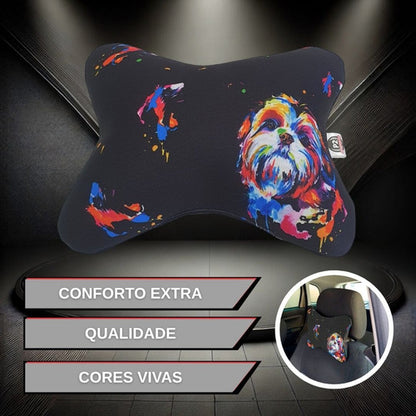 Almofada Apoio Cervical De Pescoço Para Carro - Shih Tzu
