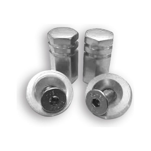 Kit Moto Parafuso De Placa E Tampa Válvula Sextavada - Prata