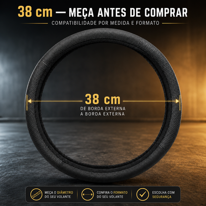 Capa de Volante Esportiva em Courvin (Couro SIntético) 38cm