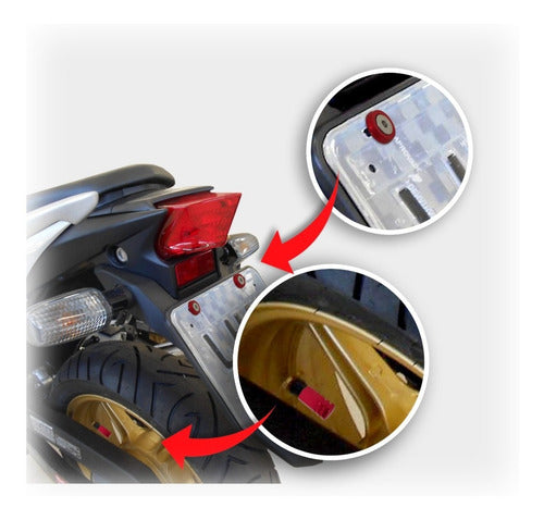 Anilha Placa + Tampa De Válvula Moto Sextavada - Vermelho
