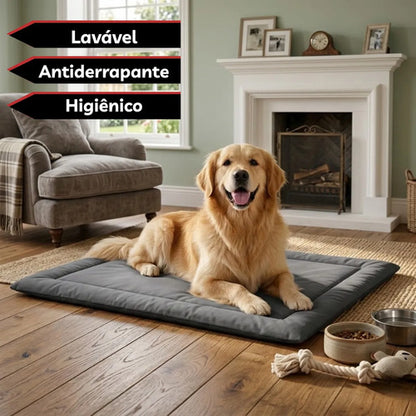 Caminha Pet Porte Grande Almofada Cama Cachorro/gato G Cinza Liso