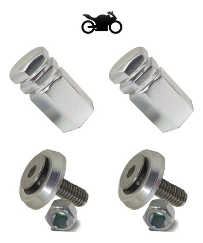 Kit Moto Parafuso De Placa E Tampa Válvula Sextavada - Prata