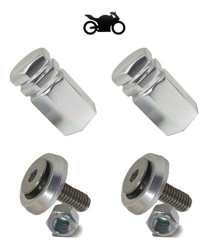 Kit Moto Parafuso De Placa E Tampa Válvula Sextavada - Prata