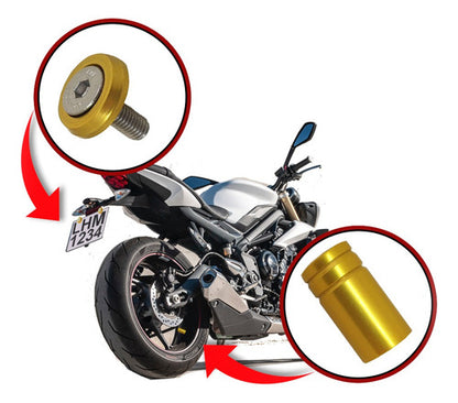 Parafuso De Placa + Tampa De Válvula Moto Redonda - Amarelo