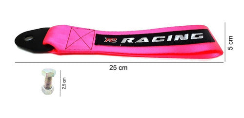 Kit Tow Strap+trava Parachoque+tampa Valvula+parafuso - Rosa