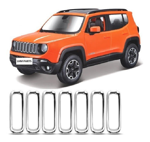 Aplique Cromado Grade Renegade 2015 2016 2017 2018 7 Peças