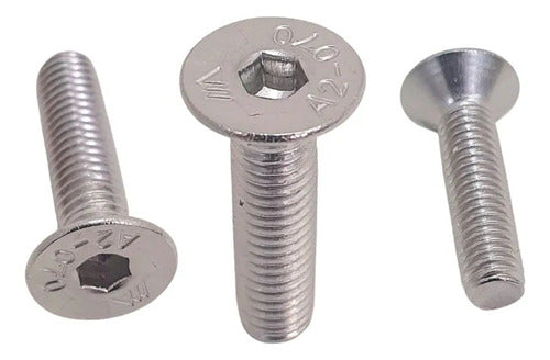 Parafuso Allen Inox Com Cabeça Conica Chata M5 X 10mm 10 Pçs